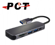 【PCT】USB3.0 轉 USB-C/USB3.0/SD/TF 擴充座(PK105)