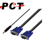 【PCT】VGA + 3.5mm音源 高畫質視訊傳輸線 (1.8米/公-公)(MA1.8CE-A)