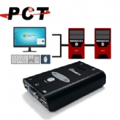 【PCT】 2進1出 2-port USB VGA KVM Switch多電腦切換器